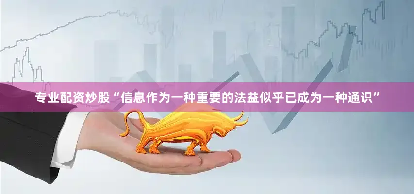 专业配资炒股“信息作为一种重要的法益似乎已成为一种通识”