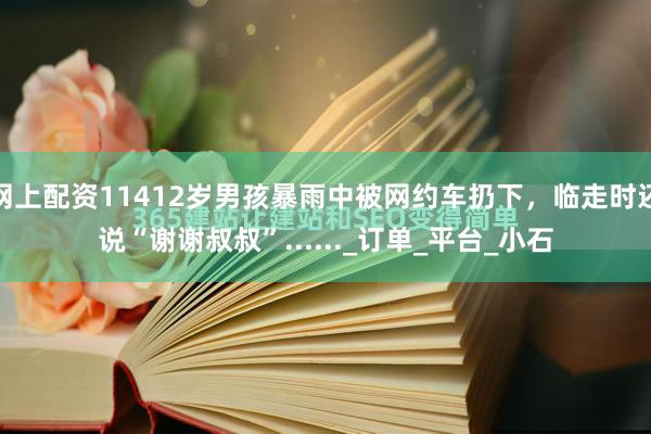 网上配资11412岁男孩暴雨中被网约车扔下，临走时还说“谢谢叔叔”......_订单_平台_小石